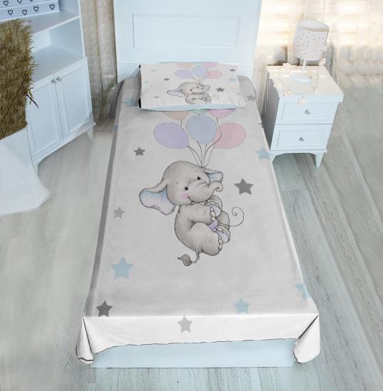 Bebişim Sevimli Fil Çocuk Odası Yatak Örtüsü