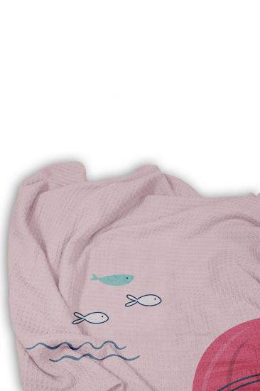 Deniz Kızı Tek Kişilik Pike (Yastık Kılıflı)