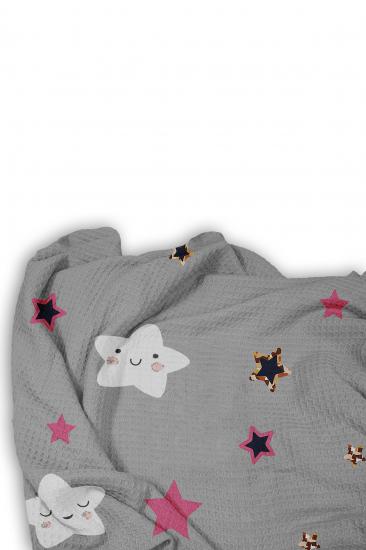 Sevimli Yıldız Tek Kişilik Pike (Yastık Kılıflı)