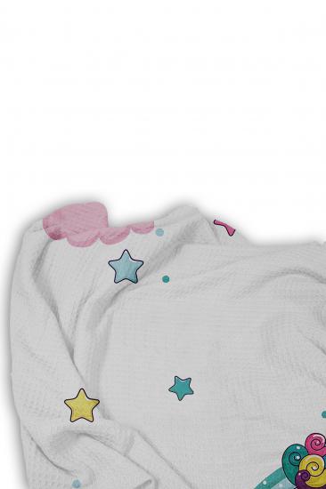 Sevimli Unicorn Tek Kişilik Pike (Yastık Kılıflı)