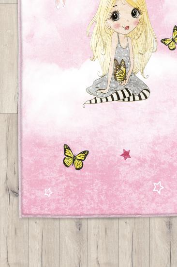 Prenses Kız Balonlu Çocuk Odası Halısı