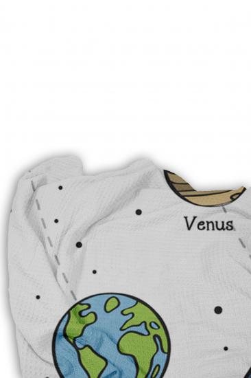 Uzay Gezegen Tek Kişilik Pike (Yastık Kılıflı)