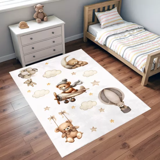 Ayıcıklı Bambu Bebek Çocuk Halısı