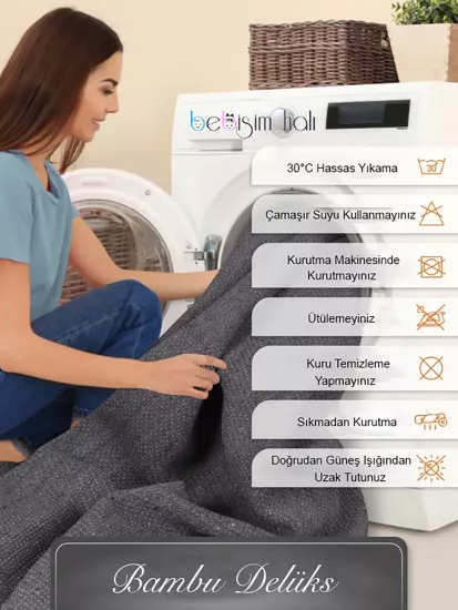 Renkli Hayaller Gökkuşağı Bambu Çocuk Odası Halısı