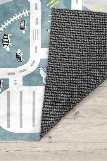 Eğitici Yollu Bambu Çocuk Odası Halısı