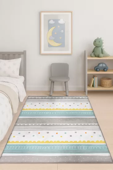 Puanlı Bambu Çocuk Odası Halısı