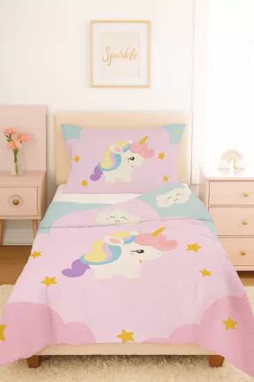 Bebişim Unicorn Bİ179 Pike&Yatak Örtüsü(Yastık Kılıflı)