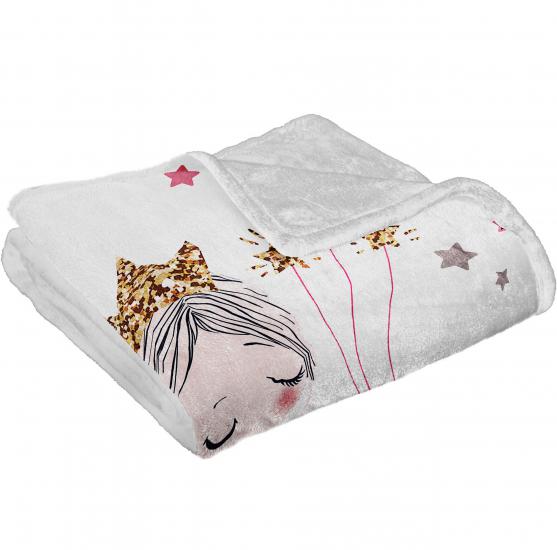 Pembe Fiyonklu Baskılı Welsoft Çocuk Battaniyesi