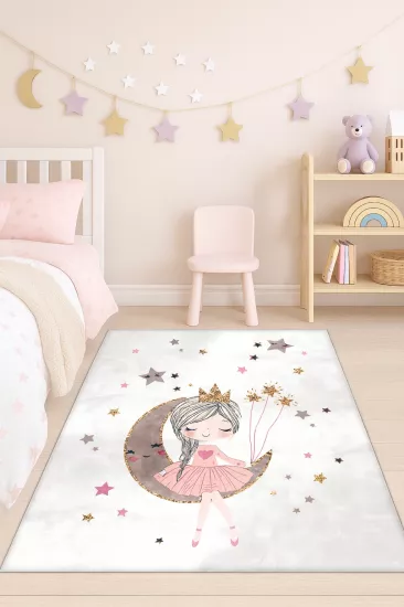 Prenses Kız Bambu Çocuk Odası Halısı