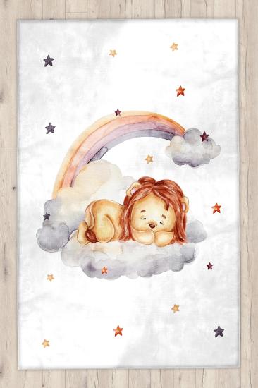 Gökkuşağı Yıldızlı Bambu Çocuk Odası Halısı