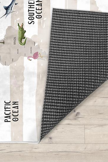 Eğitici Haritalı Bambu Çocuk Halısı