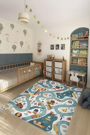 Araba Yolu Eğitici Bambu Oyun Halısı