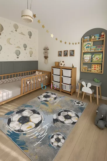Futbol Topu Bambu Çocuk Halısı