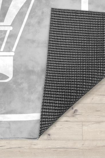 Balonlu Gri Bambu Çocuk Halısı