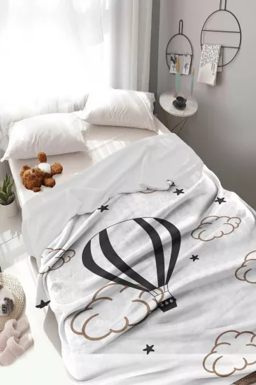 Bulutlu Balonlu Welsoft Çocuk Battaniyesi