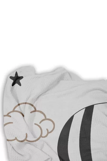 Balonlu Bulutlu Tek Kişilik Çocuk Pike Yastık Kılıflı