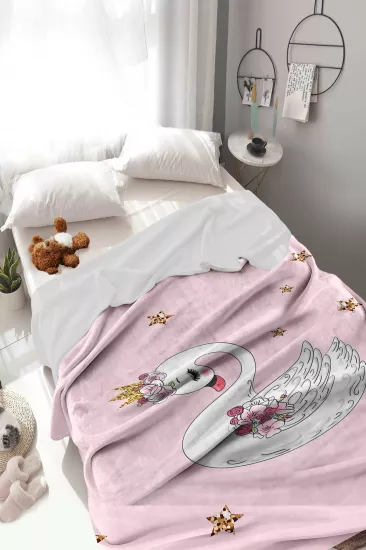 Sevimli Kuğu Welsoft Çocuk Battaniyesi