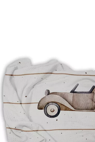 Sevimli Arabalar Tek Kişilik Çocuk Pike Yastık Kılıflı