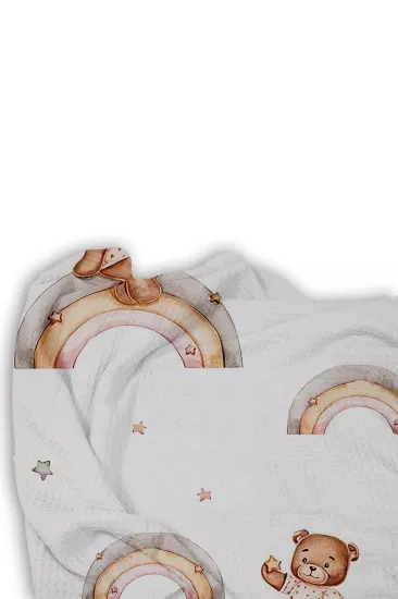 Ayıcıklı Tek Kişilik Çocuk Pike Yastık Kılıflı