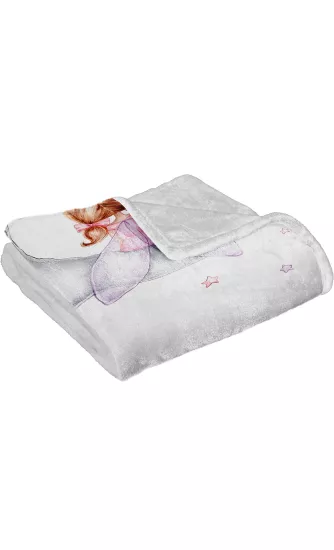 Sevimli Ayda Oturan Kız Welsoft Çocuk Battaniyesi