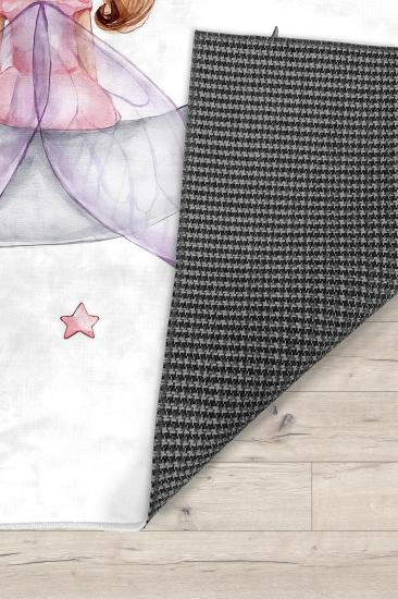 Sevimli Ayda Oturan Kız Bambu Çocuk Halısı