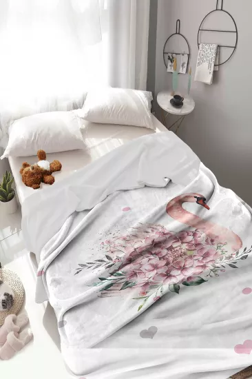 Sevimli Kuğu Welsoft Çocuk Battaniyesi