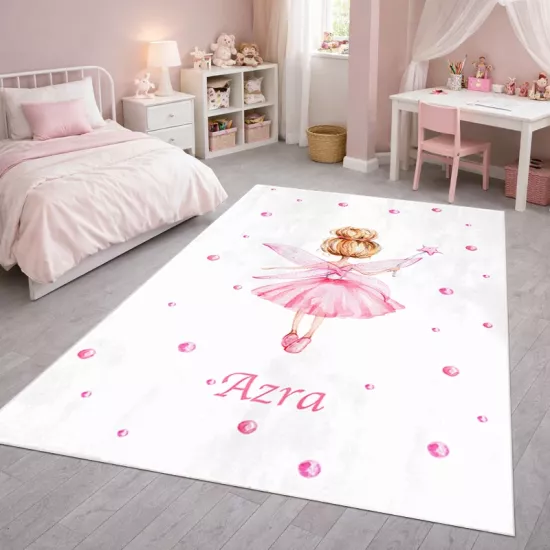 Prenses Peri Kız Bambu Çocuk Odası Halısı