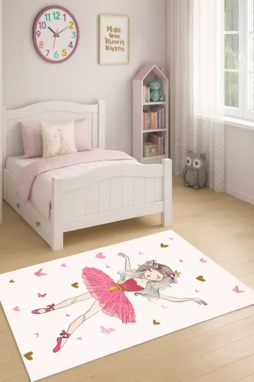 Balerin Prenses Peri Kız Desenli Çocuk Odası Halısı