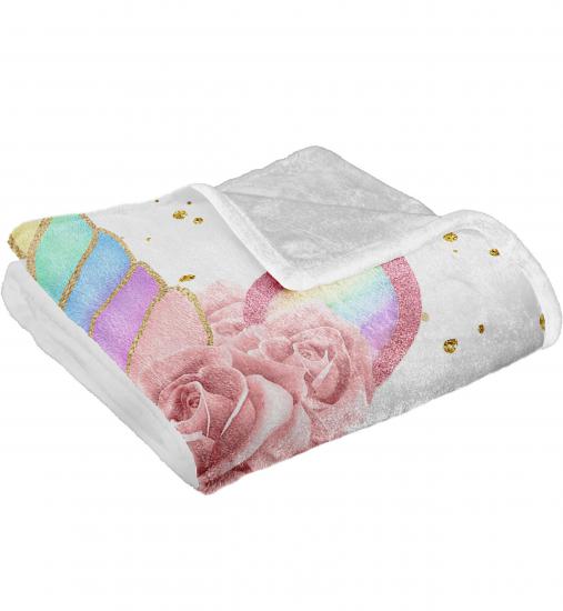 Pembe Fiyonklu Baskılı Welsoft Çocuk Battaniyesi