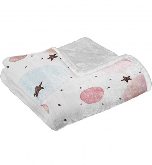 Pembe Fiyonklu Baskılı Welsoft Çocuk Battaniyesi