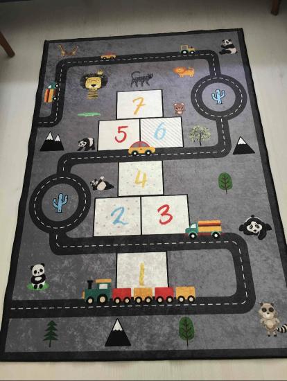 Yollu Bİ184 Çocuk Odası Oyun Halısı