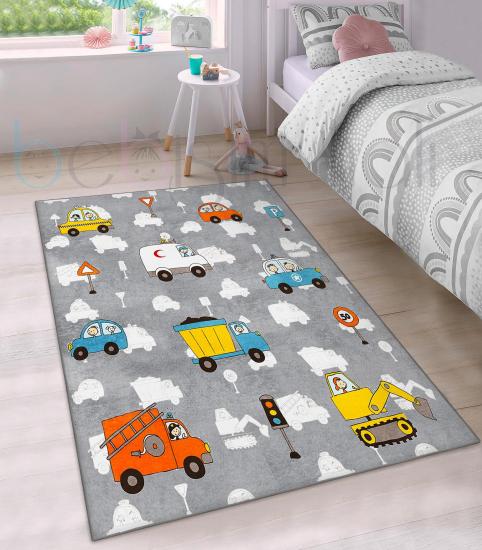 Bebişim Arabalı Bİ173 Çocuk Odası Halısı
