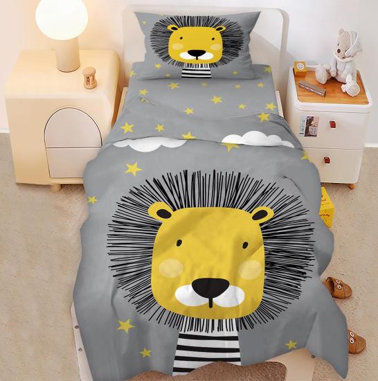 Sevimli Aslan Desenli Tek Kişilik Bebek Çocuk Nevresim Takımı