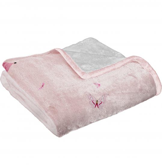 Pembe Fiyonklu Baskılı Welsoft Çocuk Battaniyesi