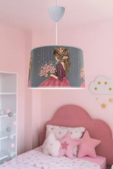 Çiçekli Prenses Kız Çocuk Odası Sarkıt Avize