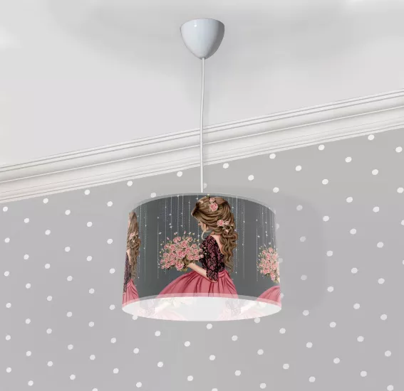 Çiçekli Prenses Kız Çocuk Odası Sarkıt Avize