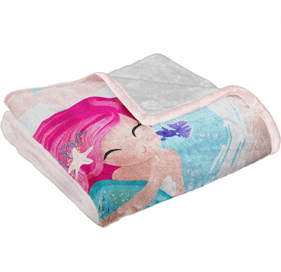 Pembe Fiyonklu Baskılı Welsoft Çocuk Battaniyesi