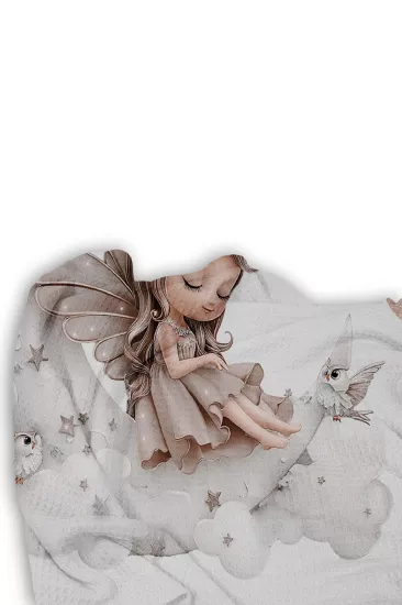 Prenses Kız Kalpli Tek Kişilik Çocuk Pike Yastık Kılıflı