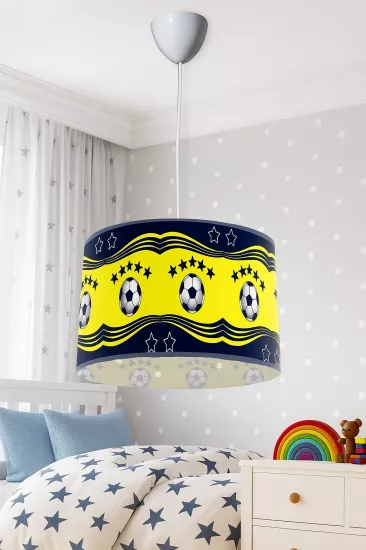 Taraftar Sarı Lacivert Çocuk Odası Sarkıt Avize