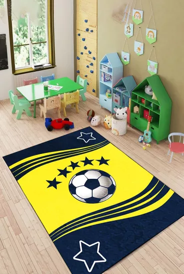 Taraftar Sarı Lacivert Çocuk Halısı