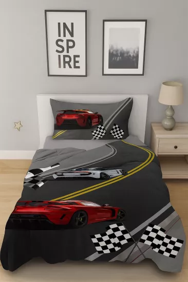 Bebişim Arabalı Çocuk Odası Yatak Örtüsü