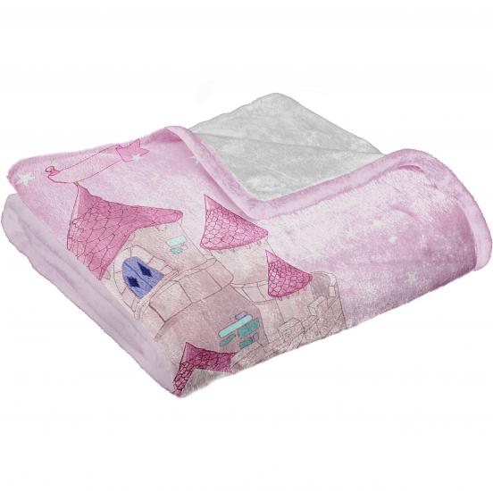 Pembe Fiyonklu Baskılı Welsoft Çocuk Battaniyesi