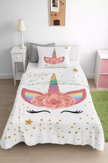 Sevimli Unicorn Pike&Yatak Örtüsü(Yastık Kılıflı)