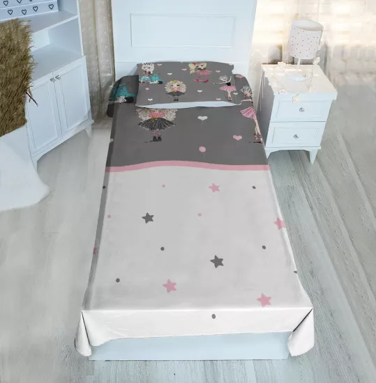 Balerin Prenses KızlarPike&Yatak Örtüsü(Yastık Kılıflı)