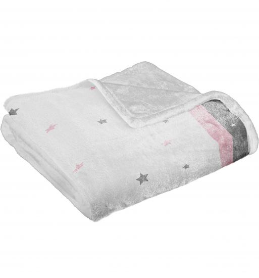 Pembe Fiyonklu Baskılı Welsoft Çocuk Battaniyesi
