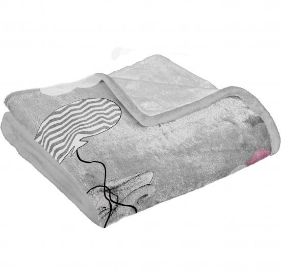 Pembe Fiyonklu Baskılı Welsoft Çocuk Battaniyesi