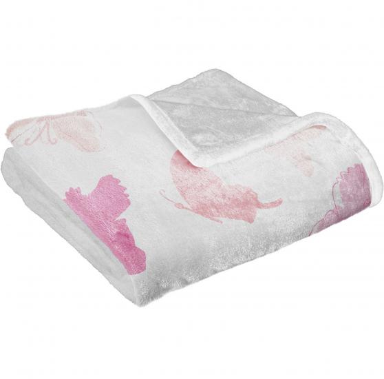 Pembe Fiyonklu Baskılı Welsoft Çocuk Battaniyesi