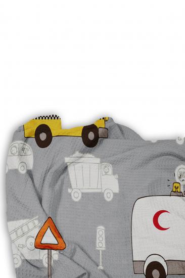 Arabalar Tek Kişilik Pike (Yastık Kılıflı)