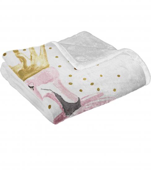 Pembe Fiyonklu Baskılı Welsoft Çocuk Battaniyesi