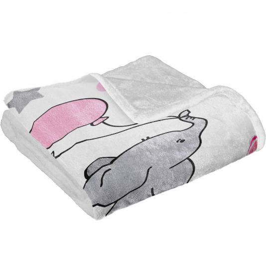 Pembe Fiyonklu Baskılı Welsoft Çocuk Battaniyesi